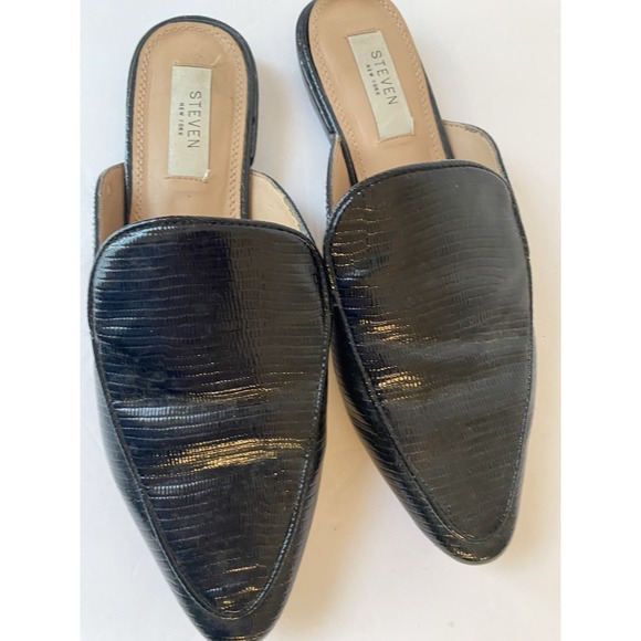 Steven New York Heidie Steve Madden Womans 7.5  Black Point Toe Mule - Picture 3 of 6